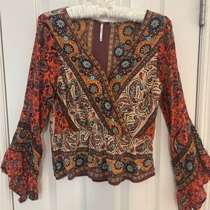 Free People Multicolor Paisley Blouse - Medium (fits like a small)